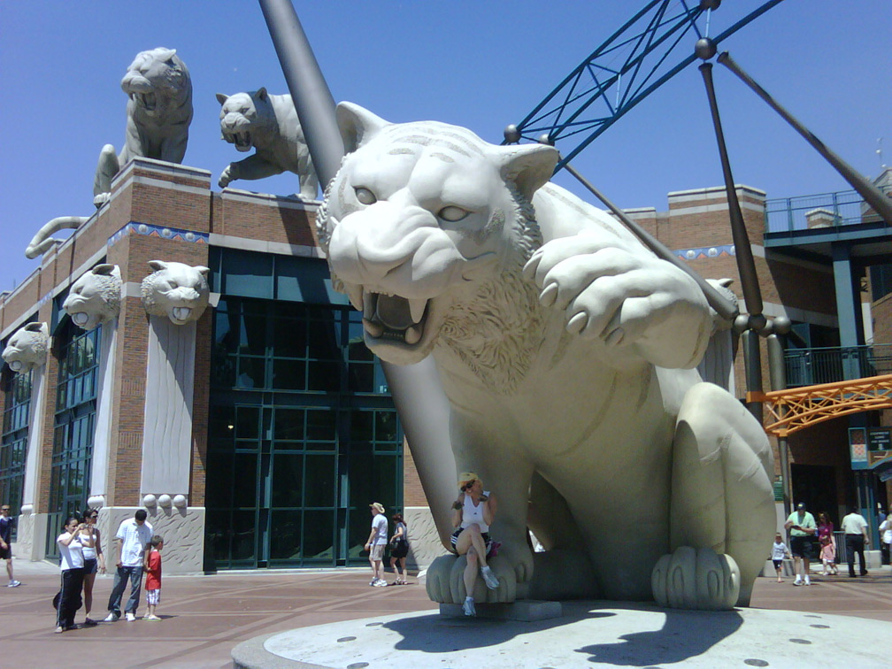 Comerica Park Tiger Sculptures North Gate